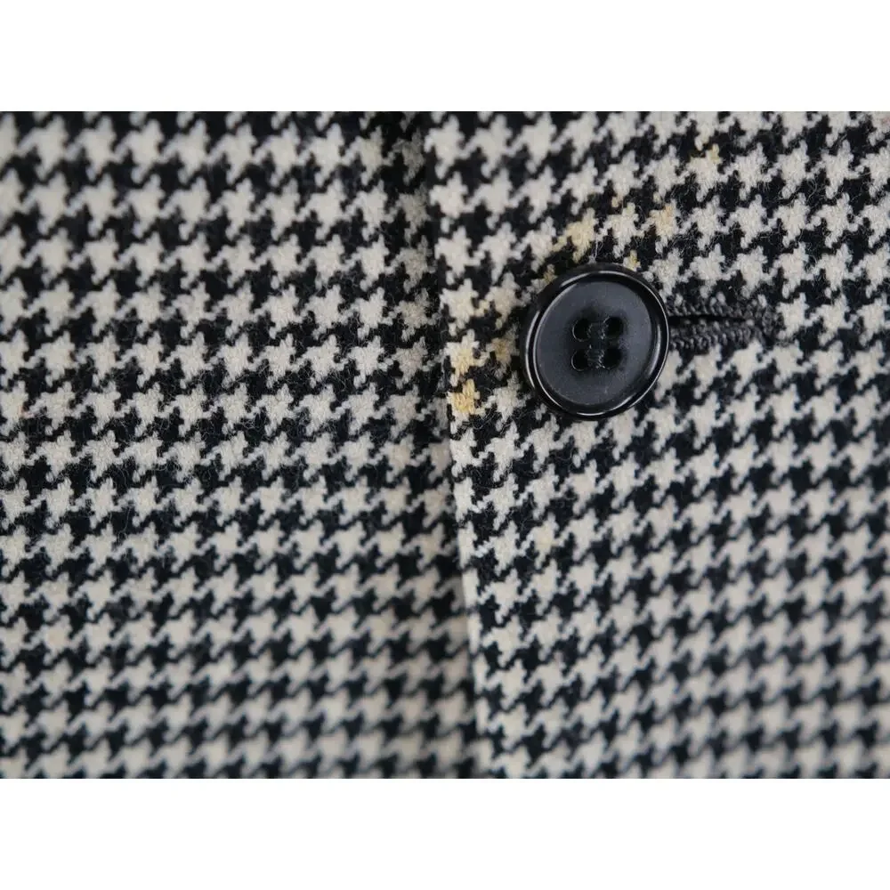 Vintage H. HUNTSMAN & SONS Houndstooth Blazer 42R Made in England Suit Jacket